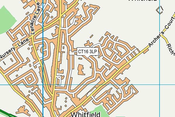 CT16 3LP map - OS VectorMap District (Ordnance Survey)