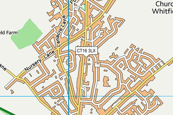 CT16 3LX map - OS VectorMap District (Ordnance Survey)