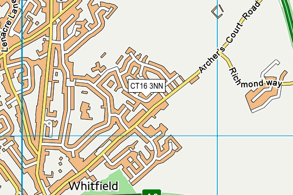 CT16 3NN map - OS VectorMap District (Ordnance Survey)