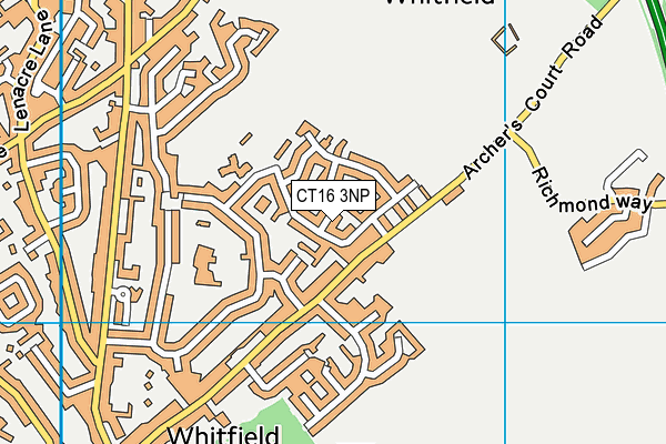 CT16 3NP map - OS VectorMap District (Ordnance Survey)