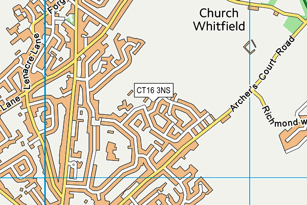 CT16 3NS map - OS VectorMap District (Ordnance Survey)