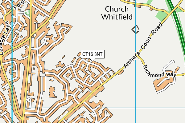 CT16 3NT map - OS VectorMap District (Ordnance Survey)