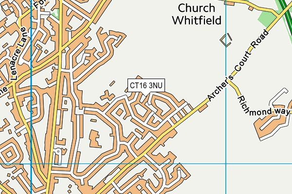 CT16 3NU map - OS VectorMap District (Ordnance Survey)
