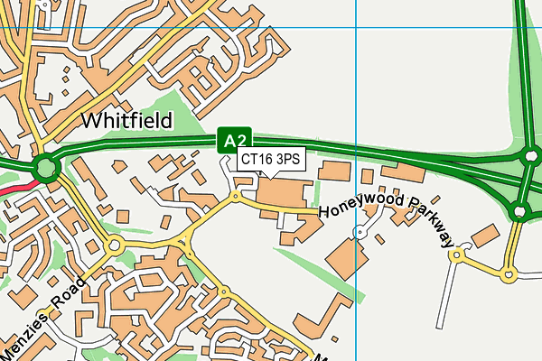 CT16 3PS map - OS VectorMap District (Ordnance Survey)