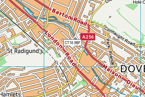 CT16 9BF map - OS VectorMap District (Ordnance Survey)