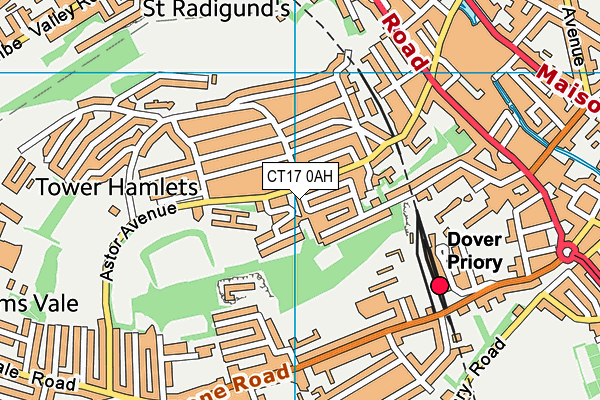 CT17 0AH map - OS VectorMap District (Ordnance Survey)