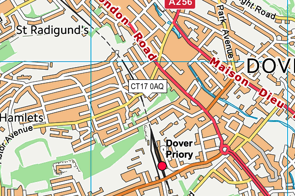 CT17 0AQ map - OS VectorMap District (Ordnance Survey)