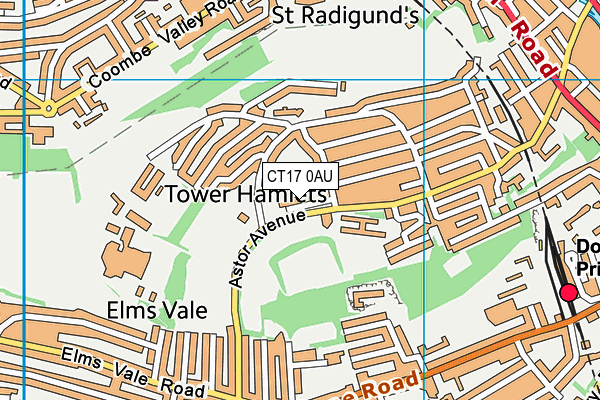 CT17 0AU map - OS VectorMap District (Ordnance Survey)