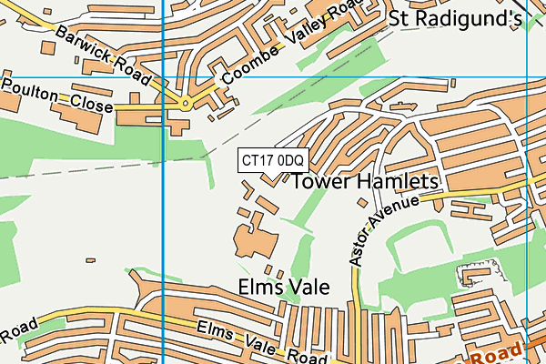 Dover Grammar School For Boys map (CT17 0DQ) - OS VectorMap District (Ordnance Survey)