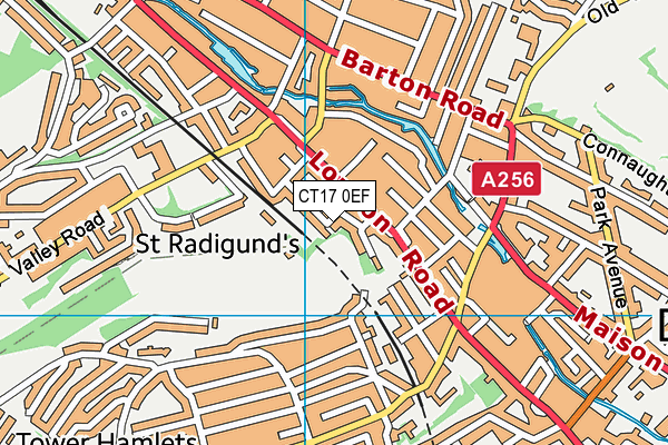 CT17 0EF map - OS VectorMap District (Ordnance Survey)