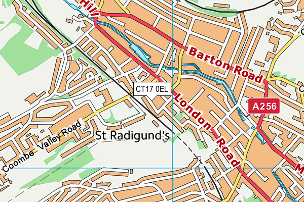 CT17 0EL map - OS VectorMap District (Ordnance Survey)