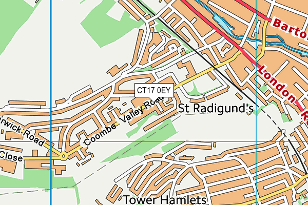 CT17 0EY map - OS VectorMap District (Ordnance Survey)