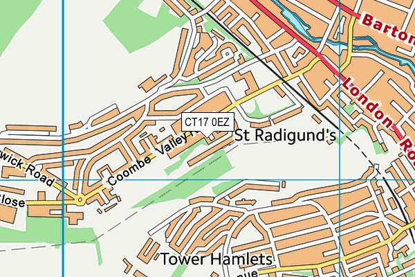 CT17 0EZ map - OS VectorMap District (Ordnance Survey)