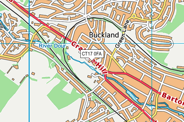 CT17 0FA map - OS VectorMap District (Ordnance Survey)