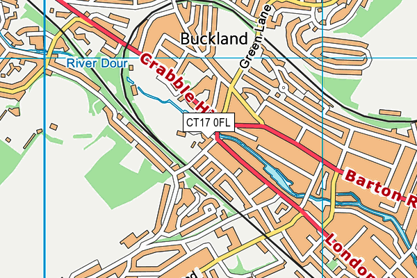 CT17 0FL map - OS VectorMap District (Ordnance Survey)