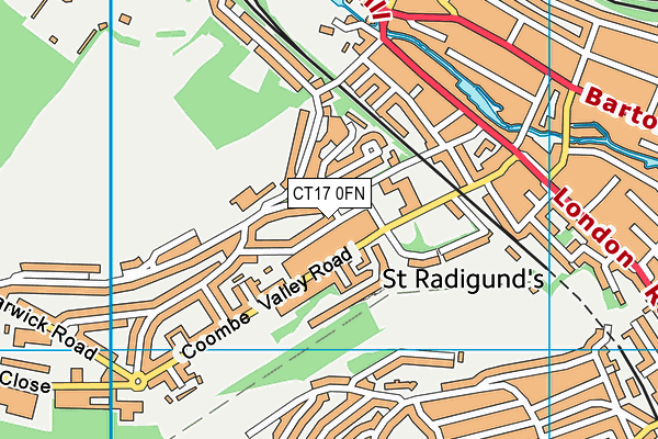 CT17 0FN map - OS VectorMap District (Ordnance Survey)