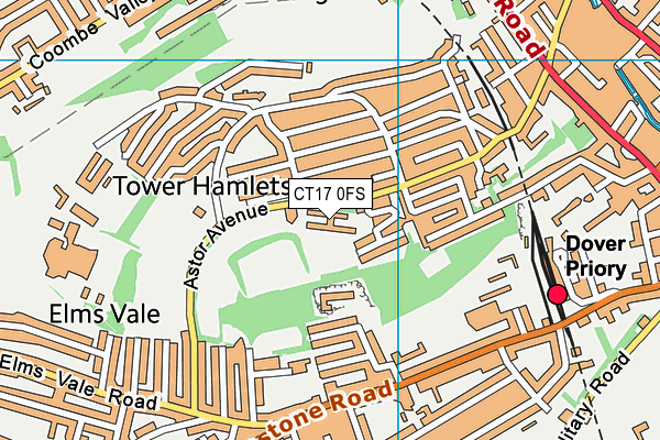 Priory Fields School map (CT17 0FS) - OS VectorMap District (Ordnance Survey)