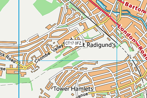 CT17 0FZ map - OS VectorMap District (Ordnance Survey)