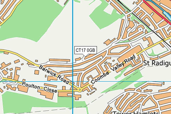 CT17 0GB map - OS VectorMap District (Ordnance Survey)