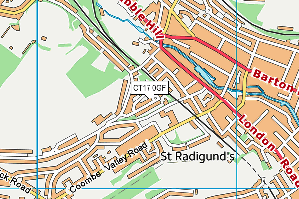 CT17 0GF map - OS VectorMap District (Ordnance Survey)