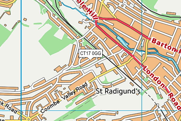 CT17 0GG map - OS VectorMap District (Ordnance Survey)