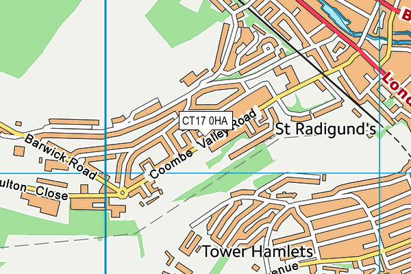 CT17 0HA map - OS VectorMap District (Ordnance Survey)