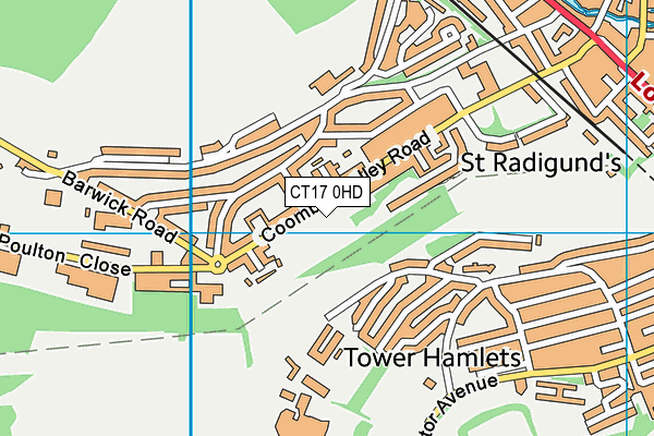 CT17 0HD map - OS VectorMap District (Ordnance Survey)