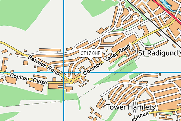 CT17 0HF map - OS VectorMap District (Ordnance Survey)