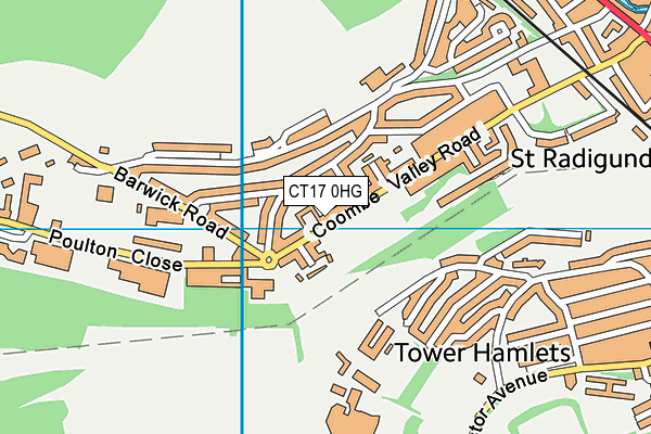 CT17 0HG map - OS VectorMap District (Ordnance Survey)