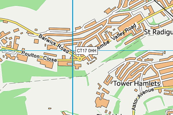 CT17 0HH map - OS VectorMap District (Ordnance Survey)