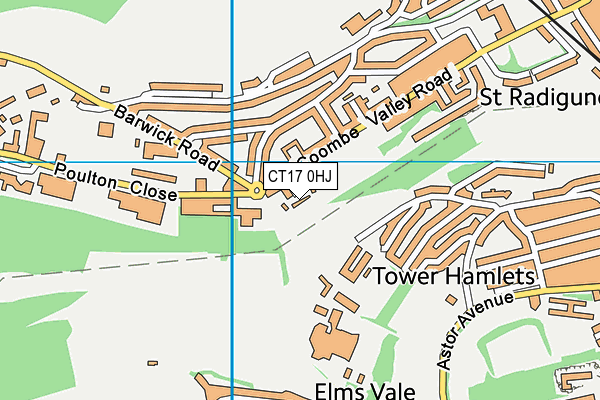 CT17 0HJ map - OS VectorMap District (Ordnance Survey)