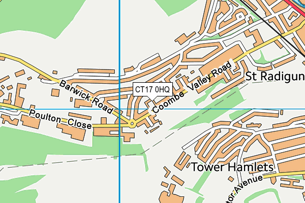 CT17 0HQ map - OS VectorMap District (Ordnance Survey)