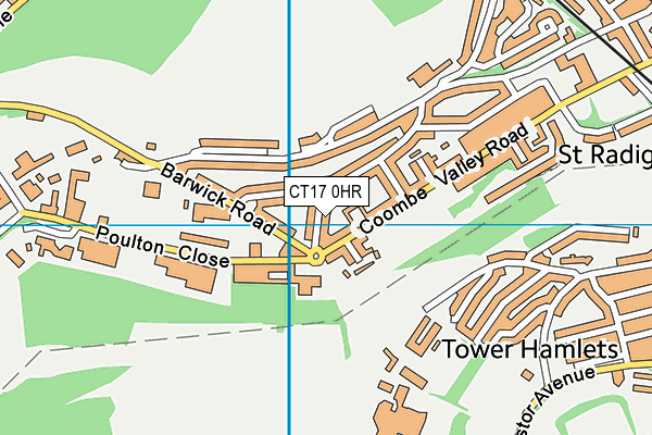 CT17 0HR map - OS VectorMap District (Ordnance Survey)