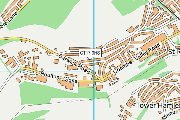 CT17 0HS map - OS VectorMap District (Ordnance Survey)