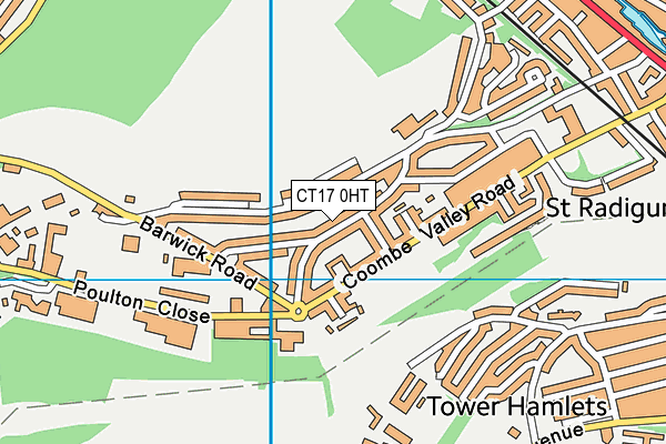 CT17 0HT map - OS VectorMap District (Ordnance Survey)