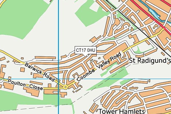 CT17 0HU map - OS VectorMap District (Ordnance Survey)