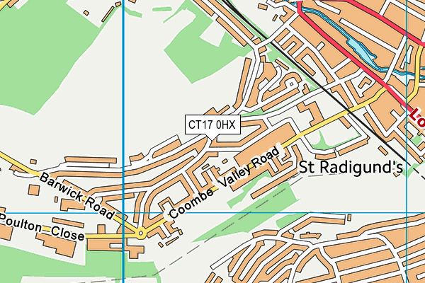 CT17 0HX map - OS VectorMap District (Ordnance Survey)