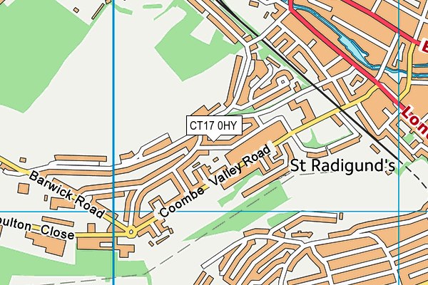 CT17 0HY map - OS VectorMap District (Ordnance Survey)