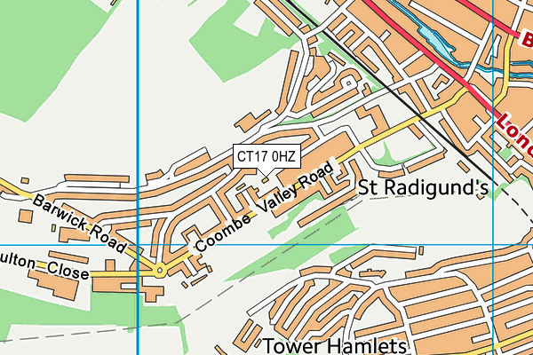 CT17 0HZ map - OS VectorMap District (Ordnance Survey)