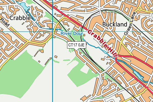 CT17 0JE map - OS VectorMap District (Ordnance Survey)