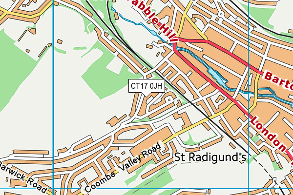 CT17 0JH map - OS VectorMap District (Ordnance Survey)