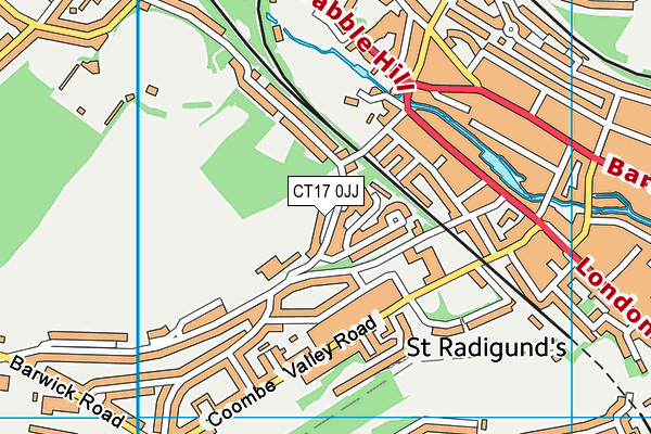 CT17 0JJ map - OS VectorMap District (Ordnance Survey)