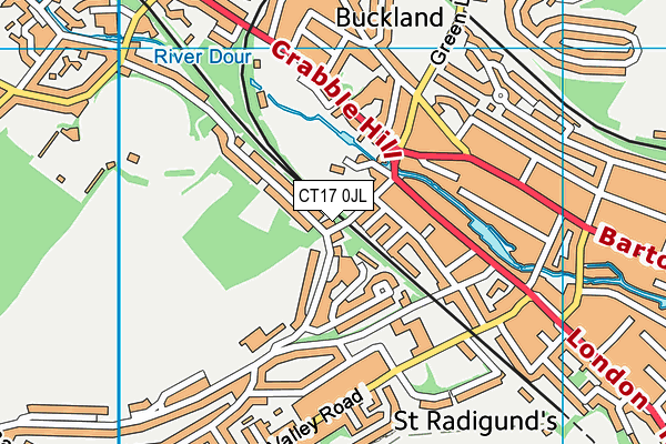 CT17 0JL map - OS VectorMap District (Ordnance Survey)