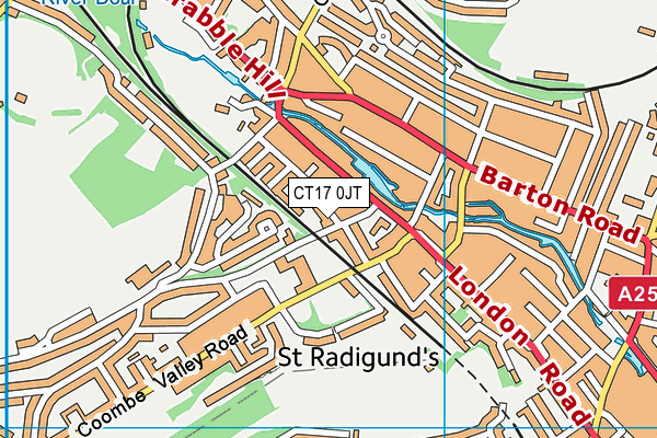 CT17 0JT map - OS VectorMap District (Ordnance Survey)