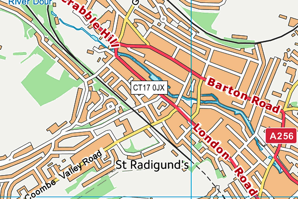 CT17 0JX map - OS VectorMap District (Ordnance Survey)