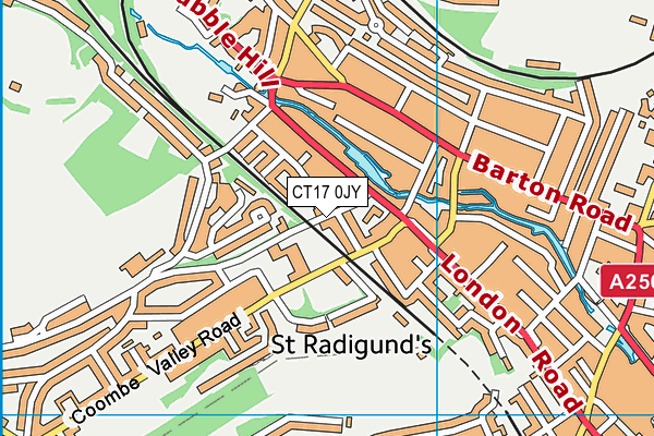 CT17 0JY map - OS VectorMap District (Ordnance Survey)