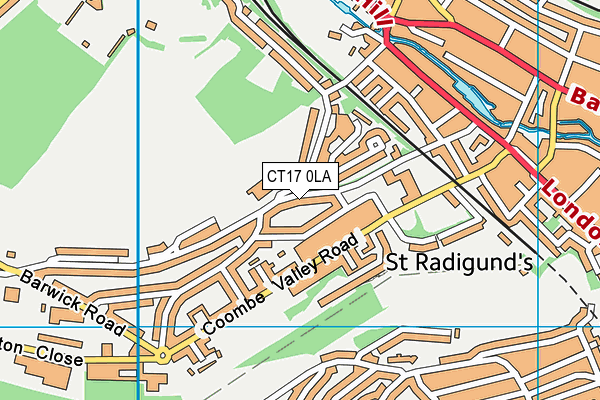 CT17 0LA map - OS VectorMap District (Ordnance Survey)