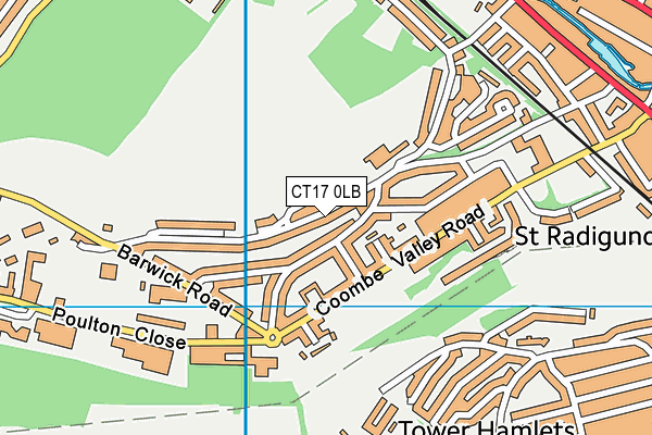 CT17 0LB map - OS VectorMap District (Ordnance Survey)