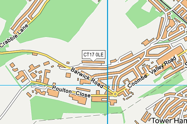 CT17 0LE map - OS VectorMap District (Ordnance Survey)