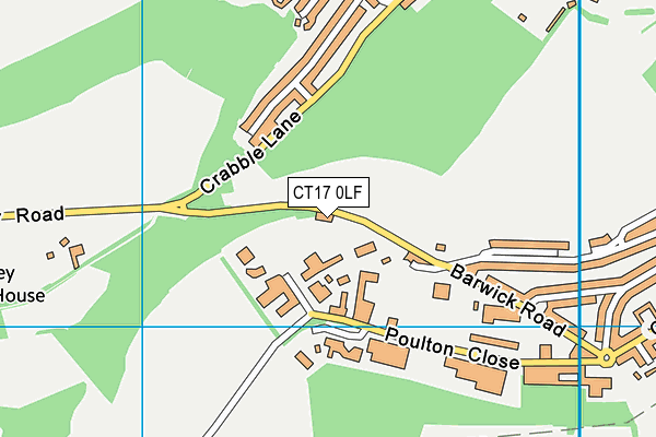 CT17 0LF map - OS VectorMap District (Ordnance Survey)